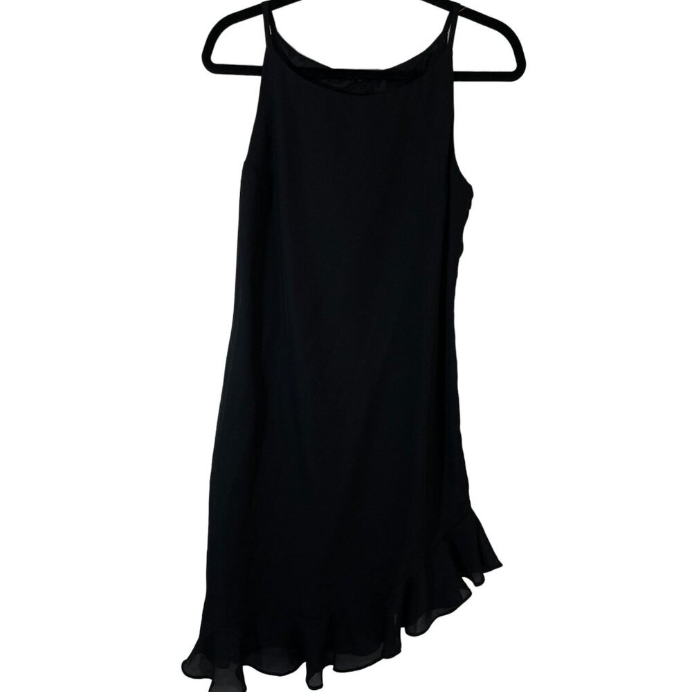 Chelsea Niles Women's black sleeveless dress lined zipper side sleeveless READ
